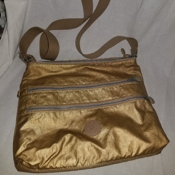 Kipling Alvar Cross Body Bag Gold Strap Purse - Picture 1 of 14
